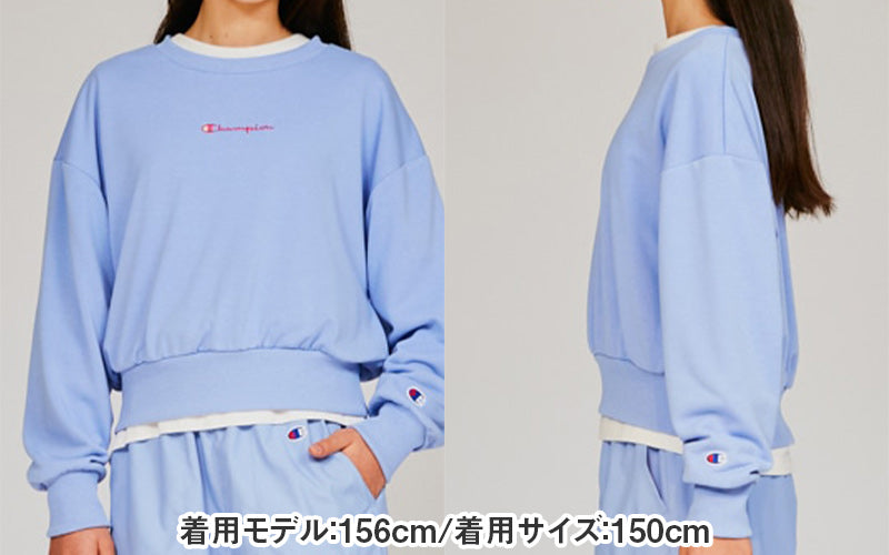 チャンピオン スウェット キッズ こども シャツ クルーネック 綿 ワンポイント シンプル 100cm~160cm (champion 100 110 120 130 140 150 160 丸首 ボーイズ ガールズ 子供 子ども) (在庫限り)