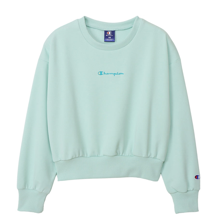 チャンピオン スウェット キッズ こども シャツ クルーネック 綿 ワンポイント シンプル 100cm~160cm (champion 100 110 120 130 140 150 160 丸首 ボーイズ ガールズ 子供 子ども) (在庫限り)