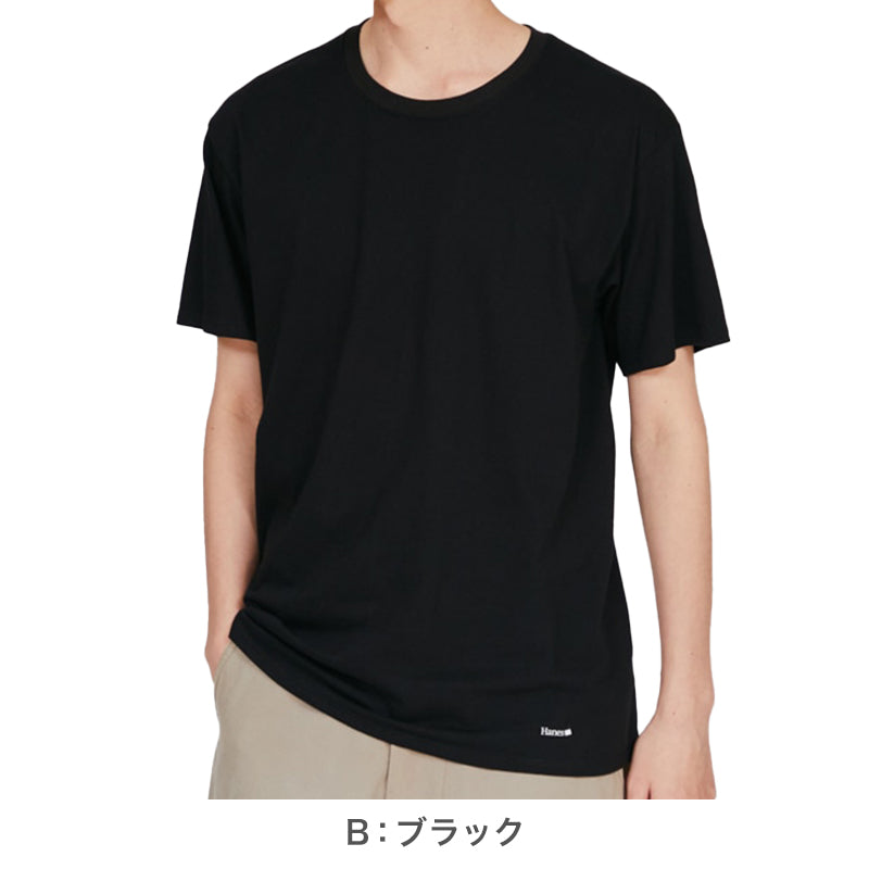 メンズ ヘインズ クルーネック 半袖 Tシャツ 2枚組 M~LL Hanes 丸首 メンズシャツ シャツ メンズインナー インナー トップス 大きいサイズ