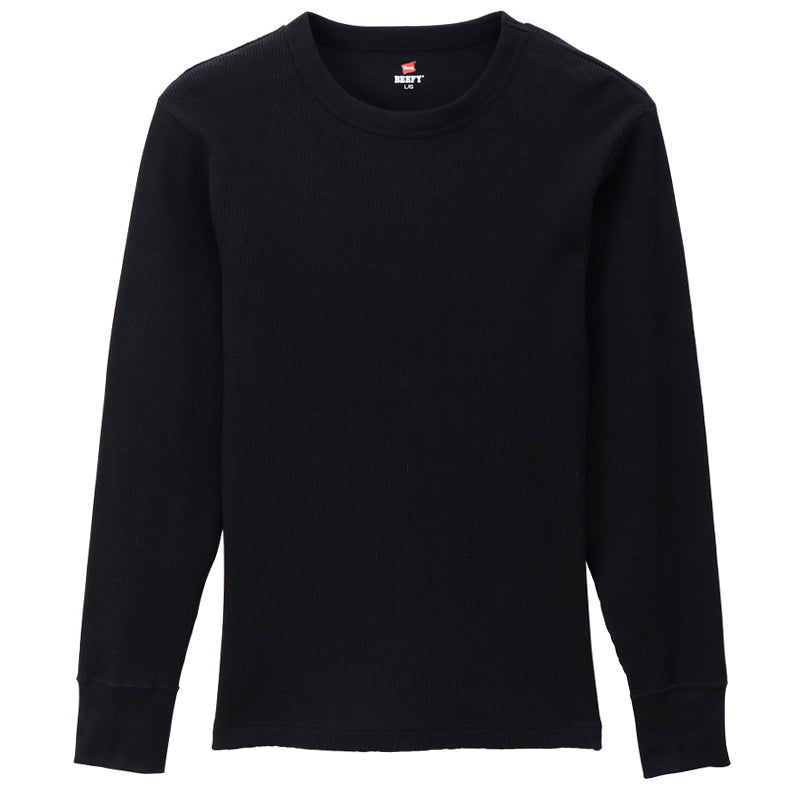 ヘインズ BEEFY ビーフィー メンズ サーマル クルーネック ロングスリーブ S~XL Hanes ワッフル生地 ヘビーウェイト トップス 長袖Tシャツ 男性 丈夫 無地 BEEFY-T