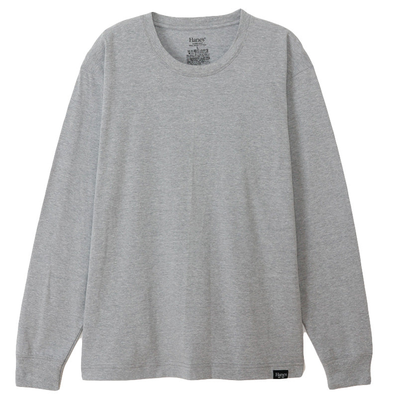 メンズ ヘインズ クルーネック ロングスリーブ Tシャツ M~LL 長袖シャツ 丸首 ロングTシャツ メンズシャツ メンズインナー 長袖インナー トップス 大きいサイズ