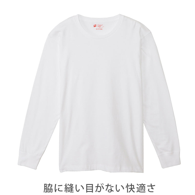 レディース tシャツ 長袖 クルーネック カットソー 綿100% ヘインズ ジャパンフィット 2枚組 M Hanes 綿 コットン 無地