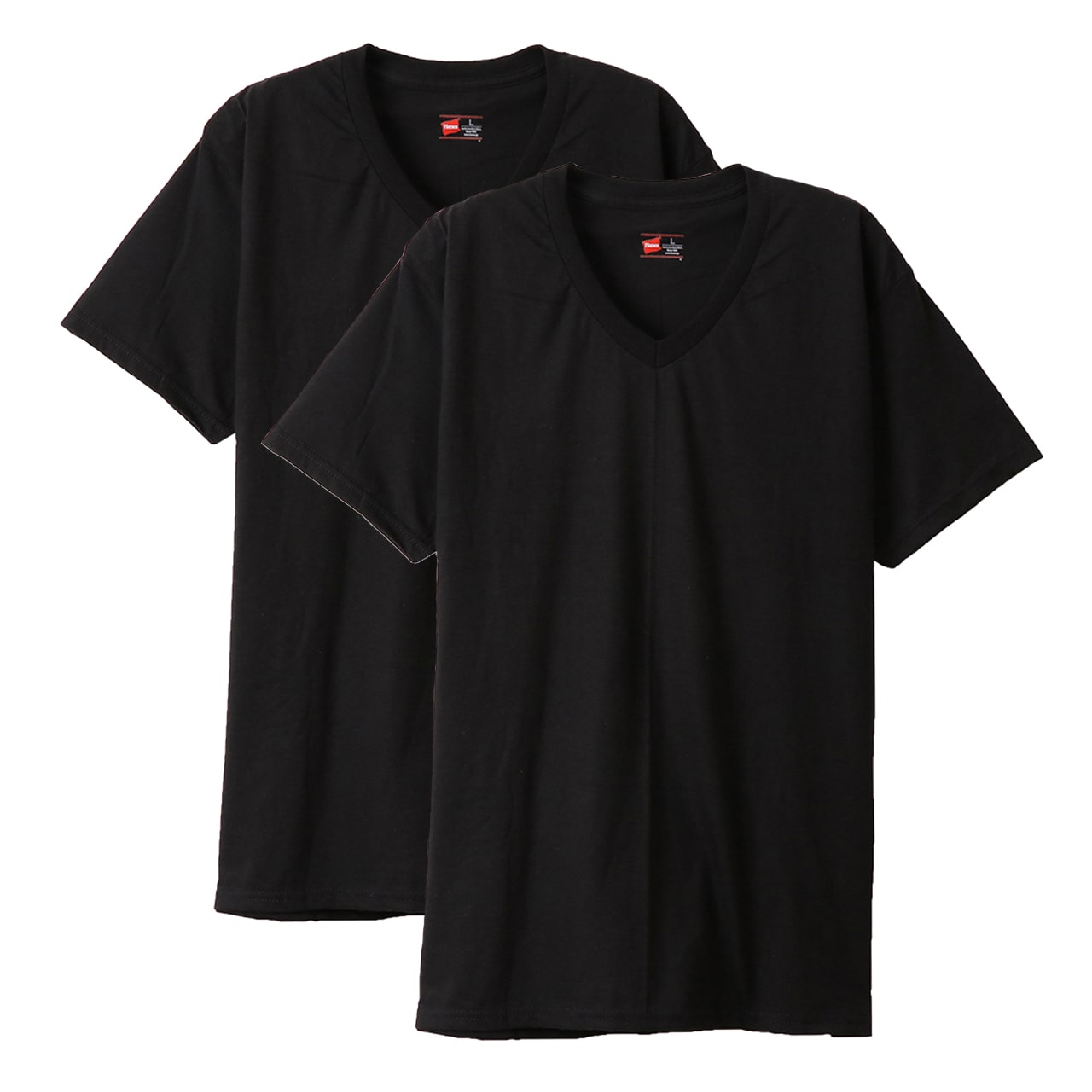 メンズ 半袖 シャツ tシャツ Vネック Hanes ビジカジ魂 2枚組 M~LL (V首 ヘインズ 綿100% Tシャツ 白 黒 無地 カジュアル HANES) (在庫限り)