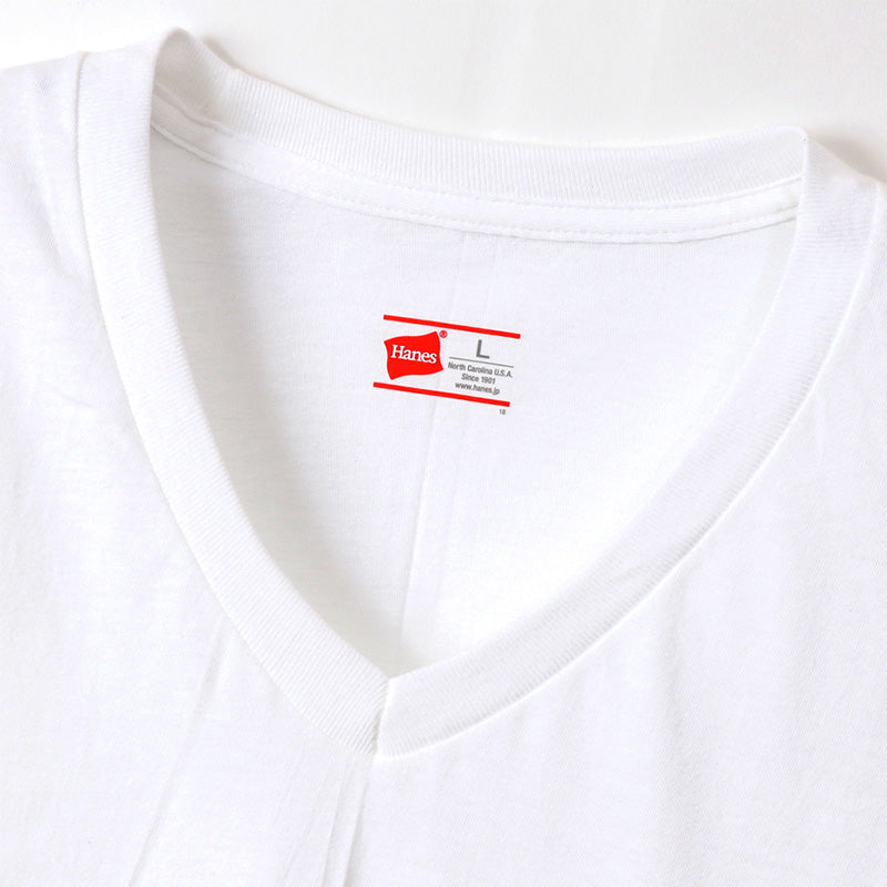 メンズ 半袖 シャツ tシャツ Vネック Hanes ビジカジ魂 2枚組 M~LL (V首 ヘインズ 綿100% Tシャツ 白 黒 無地 カジュアル HANES) (在庫限り)
