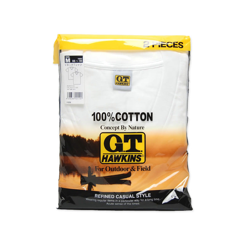 グンゼ G.T.HAWKINS VネックTシャツ 2枚組×4セット M~LL (GUNZE GTホーキンス 綿100% メンズ) (在庫限り)