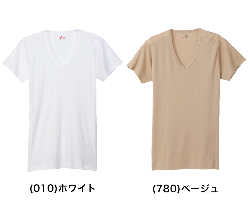 ヘインズ シャツ メンズ Vネック Tシャツ 2枚組 ビズ魂 3L~5L (Hanes 男性 紳士 抗菌防臭 吸汗速乾 V首 半袖 長め丈 大きいサイズ 大きめ 3L 4L 5L) (在庫限り)