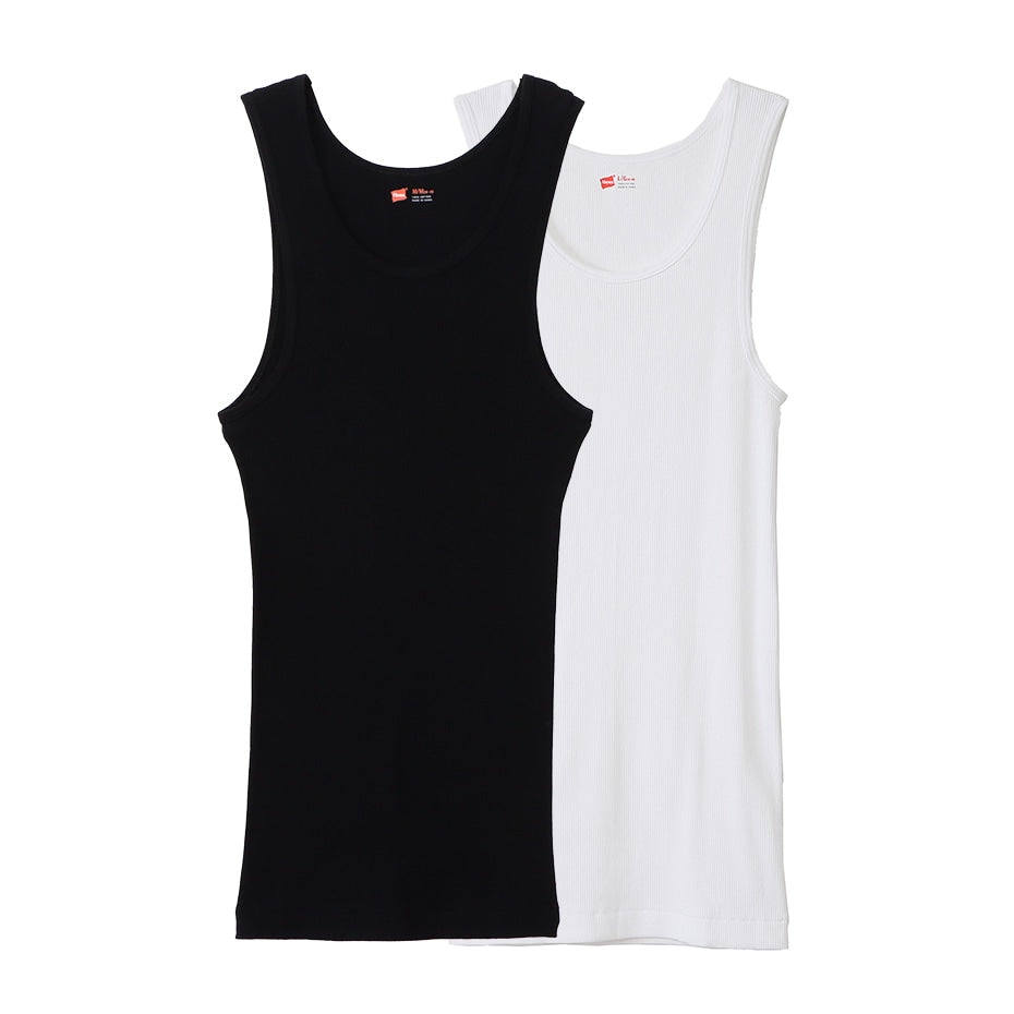 ヘインズ タンクトップ メンズ 綿100% リブ 2枚組 S~XL hanes 肌着 下着 男性 インナーシャツ トップス 紳士 紳士肌着 セット ランニング シャツ インナー 無地 S M L