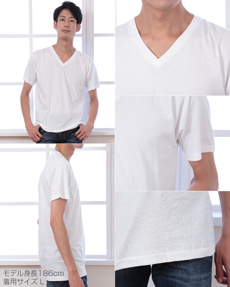 ヘインズ 綿100% VネックTシャツ 3枚組 XS S M L XL 下着 綿 メンズ tシャツ 肌着 半袖 V首 インナー 男性 hanes