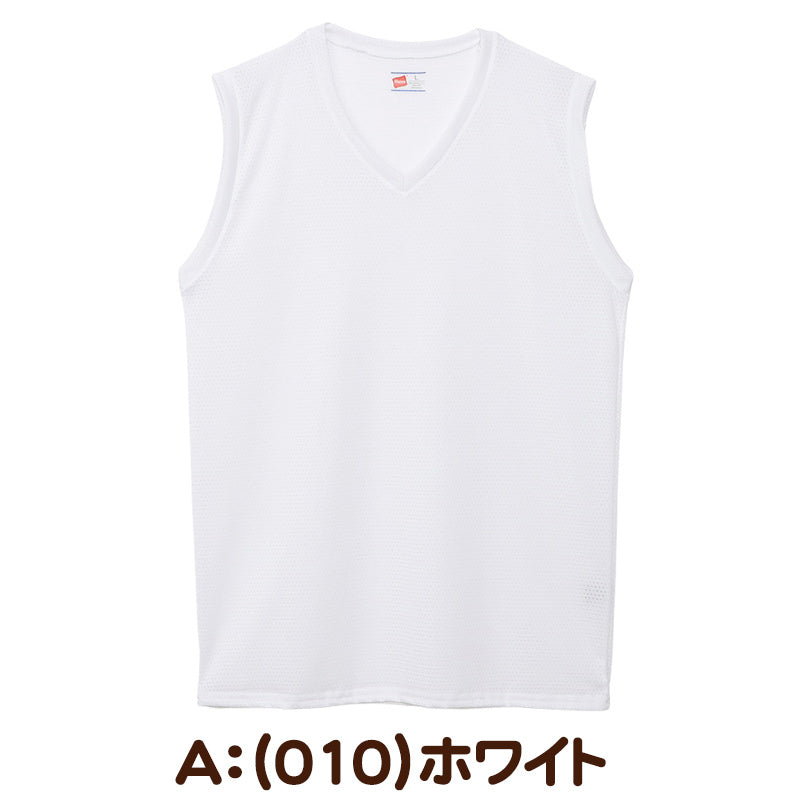 ヘインズ シャツ メンズ ノースリーブ Vネックシャツ 2枚組 3L~5L (Hanes 吸汗速乾 軽さらメッシュ 軽量ドライ 通気性 ハードスポーツ 大きいサイズあり 大きめ 3L 4L 5L)