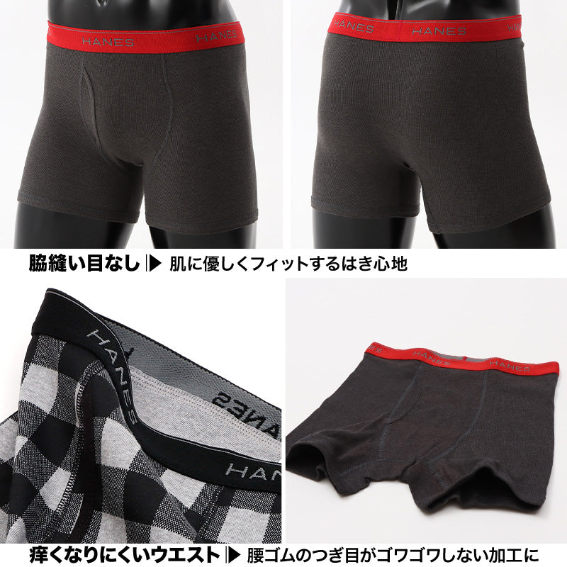 ヘインズ ボクサーパンツ メンズ 前開き 2枚組 M~LL 下着 綿 ボクサーブリーフ HANES パンツ 男性 hanes ボクサー 2枚セット 高校生 中学生 M L LL インナー