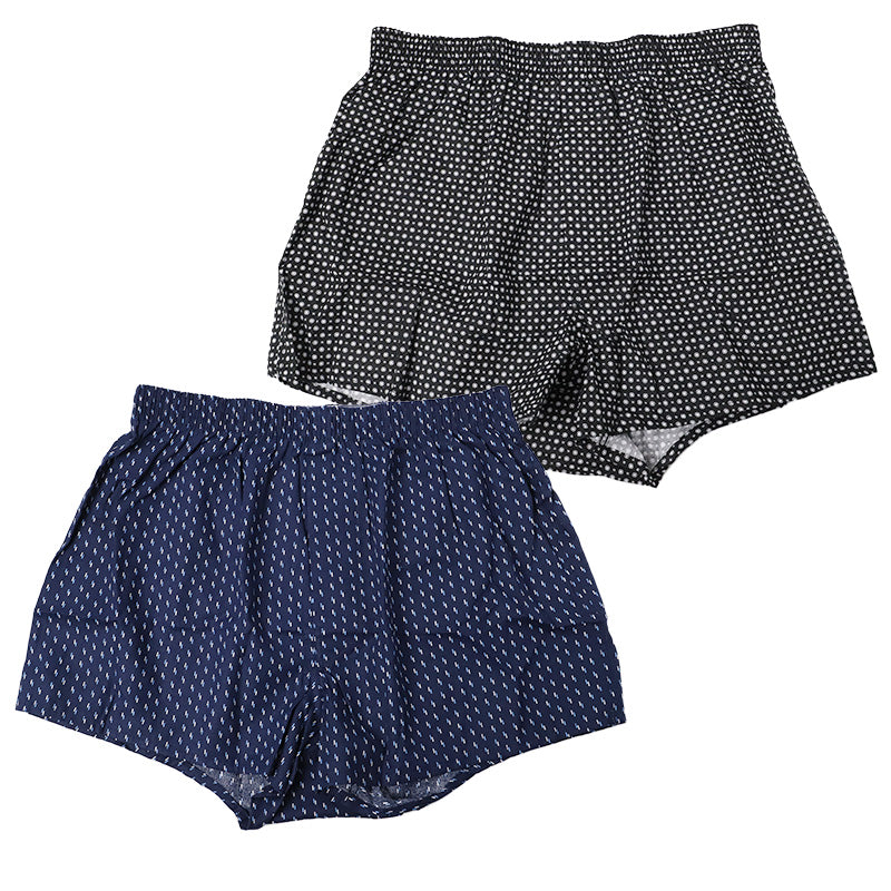 メンズ トランクス 2枚組 綿100 綿 コットン 布帛 前開き 大きいサイズ M L LL 3L 4L 先染め プリント アソート ゆったり インナー 下着 肌着 パンツ 男性 紳士 快適 履き心地 肌ざわり デイリー 普段使い 洗い替え まとめ買い 柄 おしゃれ 通気性