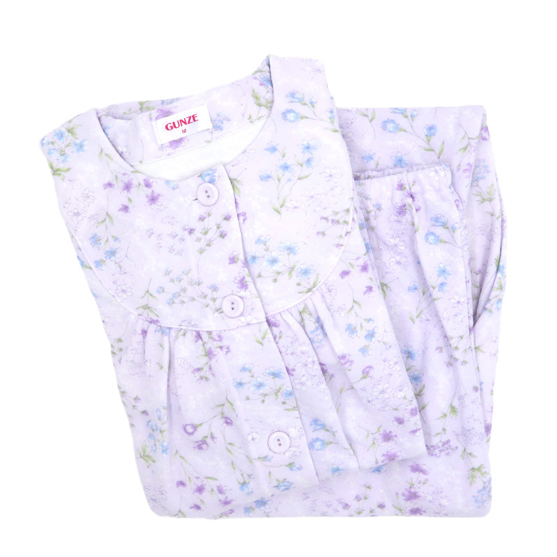 グンゼ ホットマジック 婦人 W保温 長袖 長パンツ パジャマ レディース S M L あったか 冬用 防寒 部屋着 ルームウェア セットアップ 上下セット 保温 発熱 快適 着心地 柔らかい シンプル 無地 ギフト プレゼント 冷え対策