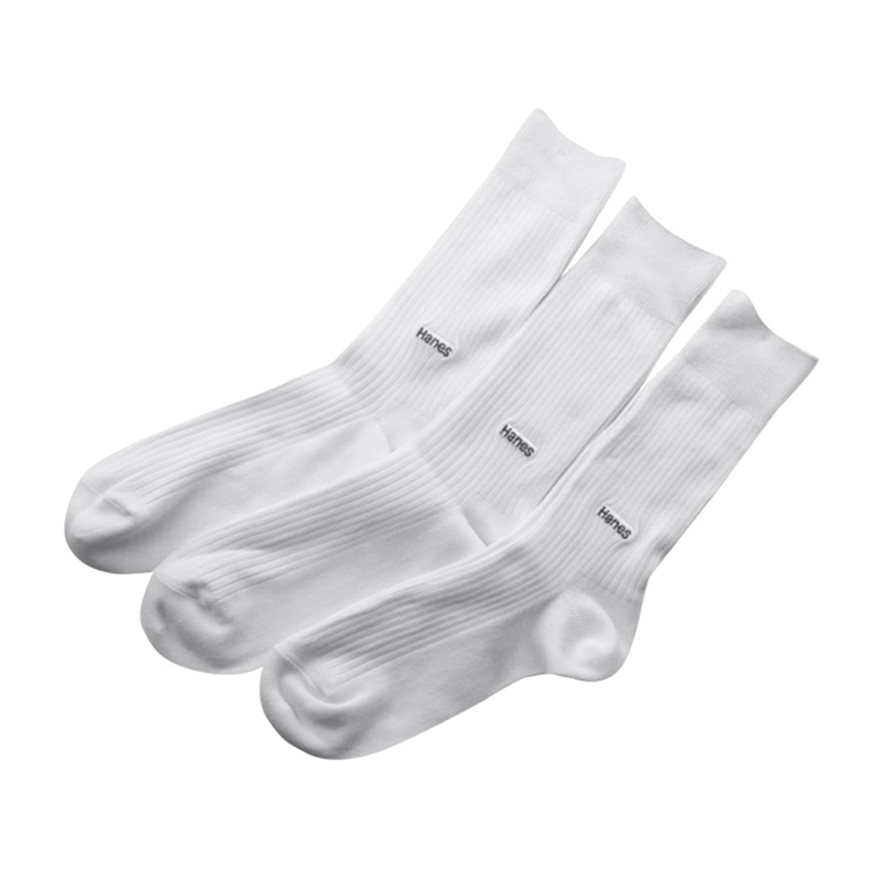 ヘインズ メンズ ノンパイル フルレングスソックス 3足組 25-27cm (Hanes ソックス 靴下 男 セット まとめ買い 綿 クルーソックス) (在庫限り)