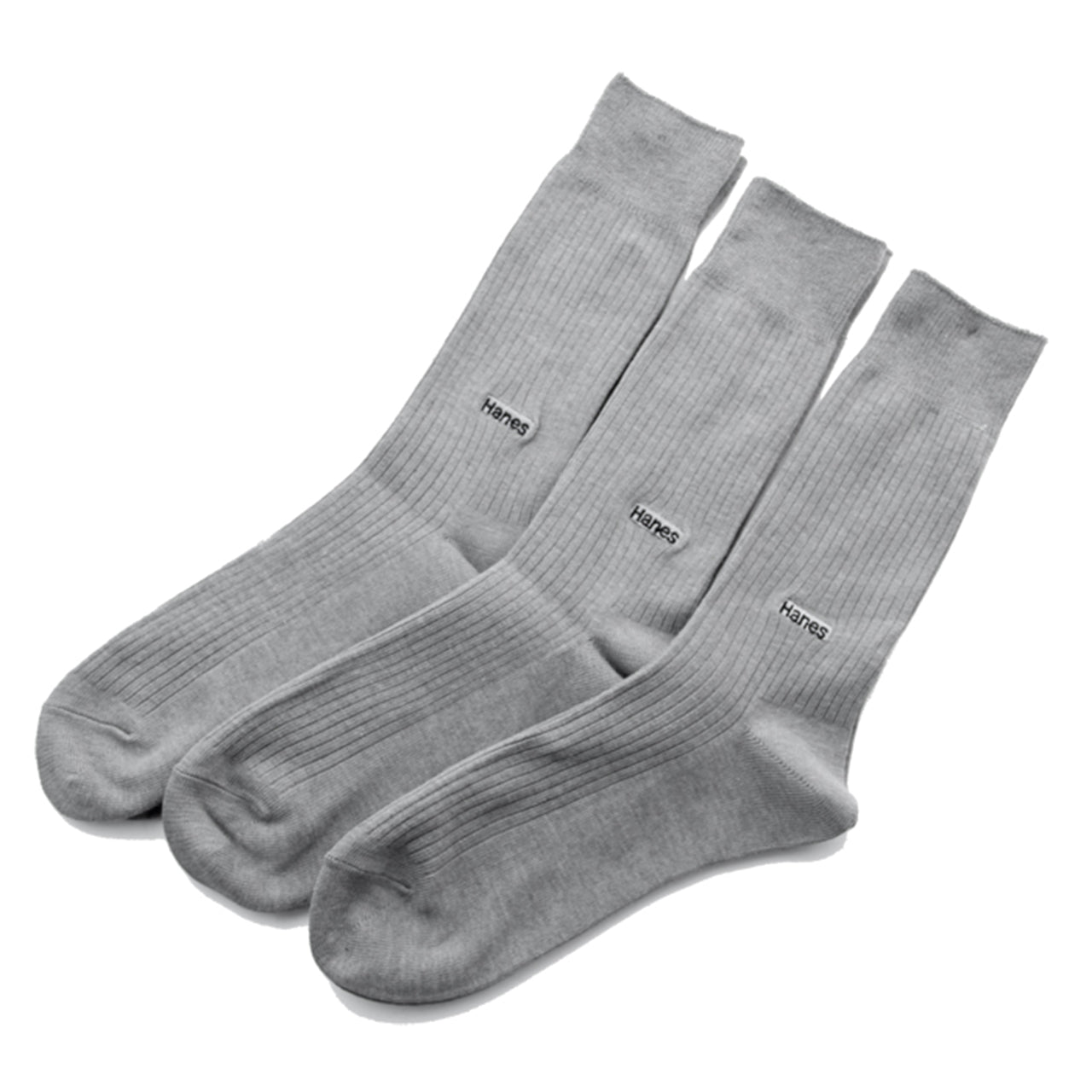 ヘインズ メンズ ノンパイル フルレングスソックス 3足組 25-27cm (Hanes ソックス 靴下 男 セット まとめ買い 綿 クルーソックス) (在庫限り)