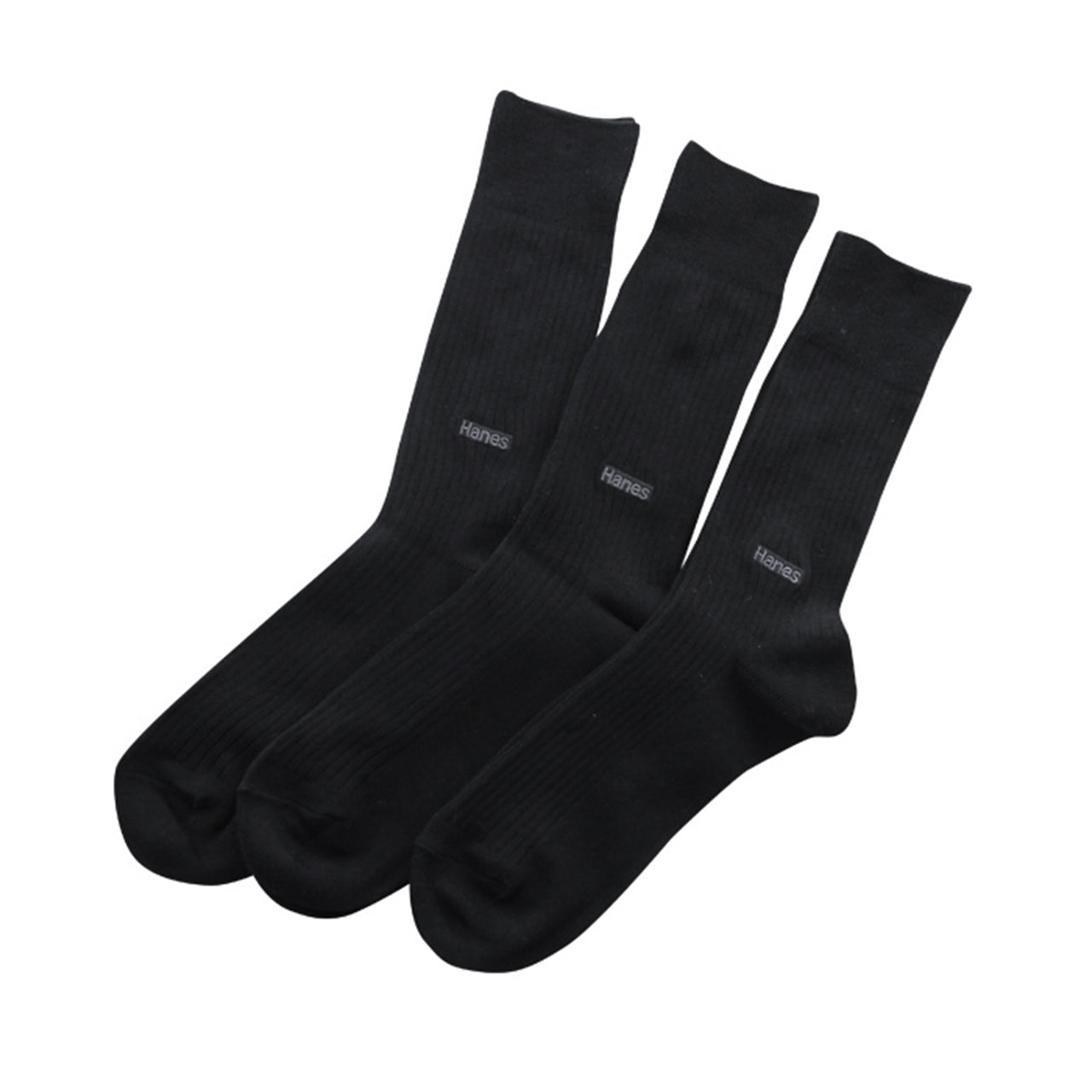 ヘインズ メンズ ノンパイル フルレングスソックス 3足組 25-27cm (Hanes ソックス 靴下 男 セット まとめ買い 綿 クルーソックス) (在庫限り)