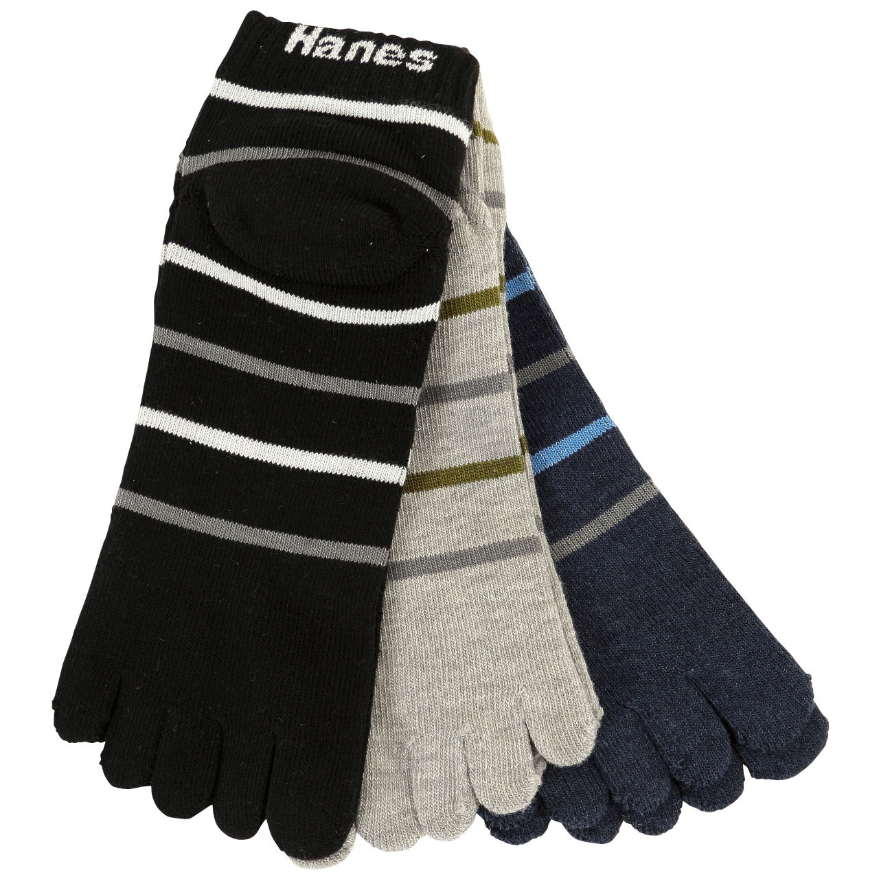 ヘインズ 5本指ソックス メンズ ショートソックス 3足組 25-27cm (靴下 五本指ソックス 5本指 スニーカーソックス Hanes かかとパイル) (在庫限り)