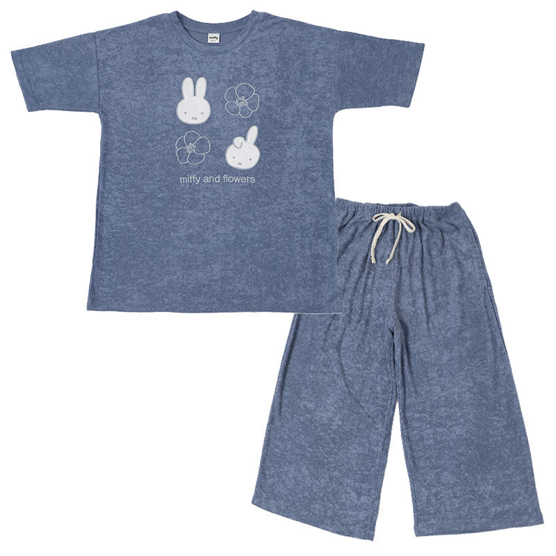 ミッフィー 夏 パジャマ レディース 大人 半袖 7分丈パンツ パイル生地 M L LL miffy 70th 70周年 七分丈 部屋着 服 ルームウェア ホームウェア セットアップ 春 夏 可愛い おしゃれ 母の日 プレゼント ギフト