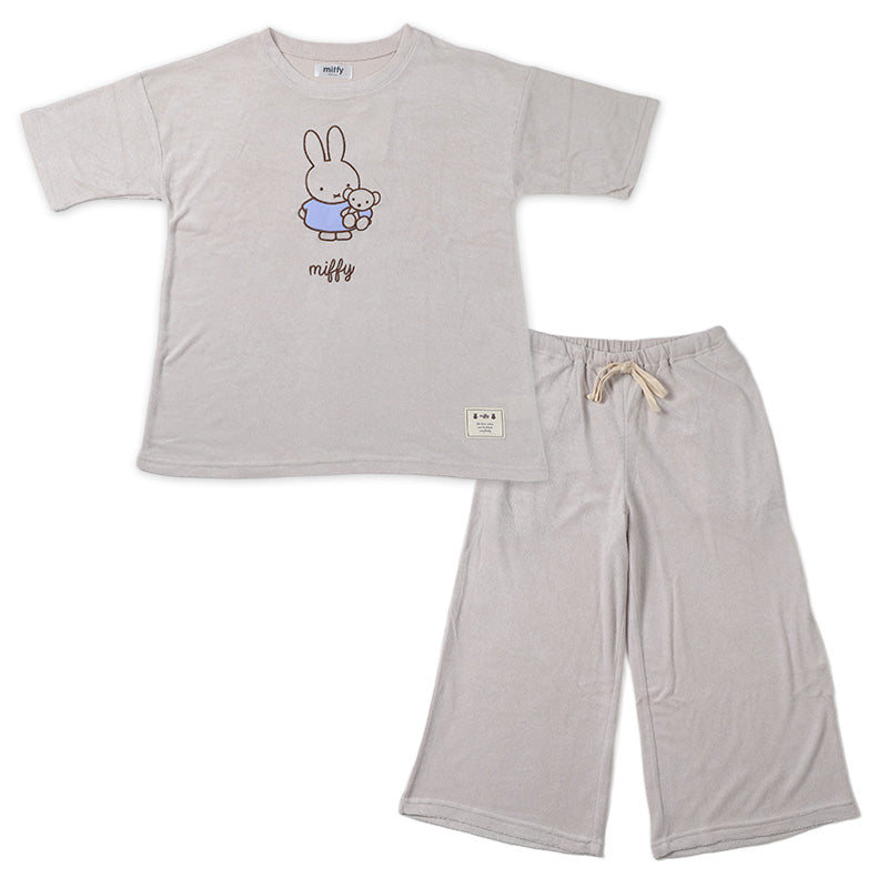 ミッフィー 夏 パジャマ レディース 大人 半袖 7分丈パンツ パイル生地 M L LL miffy 70th 70周年 七分丈 部屋着 服 ルームウェア ホームウェア セットアップ 春 夏 可愛い おしゃれ 母の日 プレゼント ギフト