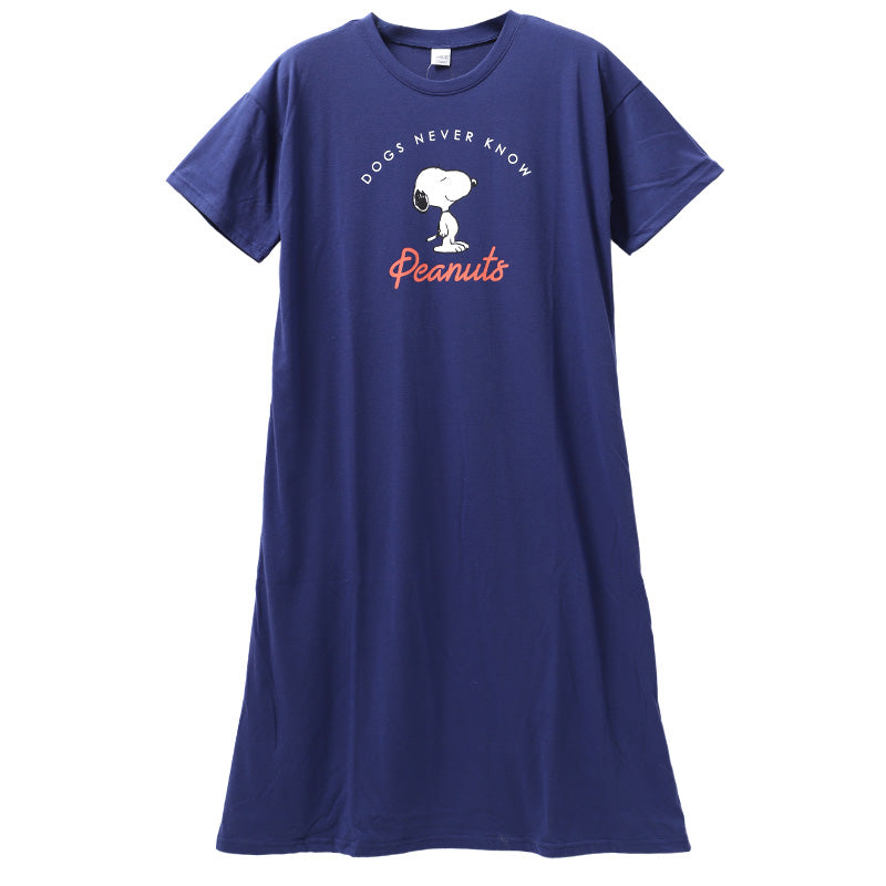 スヌーピー ルームワンピ ワンピース 半袖 パジャマ 夏 大人 薄手 涼しい レディース M L LL snoopy ピーナッツ peanuts 薄手 部屋着 服 ルームウェア ホームウェア 快眠パジャマ 春 夏 ゆったり 可愛い おしゃれ 母の日 プレゼント ギフト