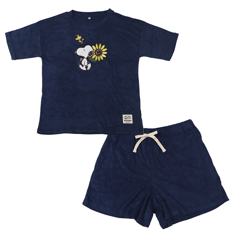 スヌーピー 夏 パジャマ レディース 半袖 ショートパンツ 大人 パイル生地 M L LL snoopy ピーナッツ peanuts 短パン 部屋着 服 ルームウェア ホームウェア セットアップ 春 かわいい 可愛い おしゃれ 母の日 プレゼント ギフト (在庫限り)