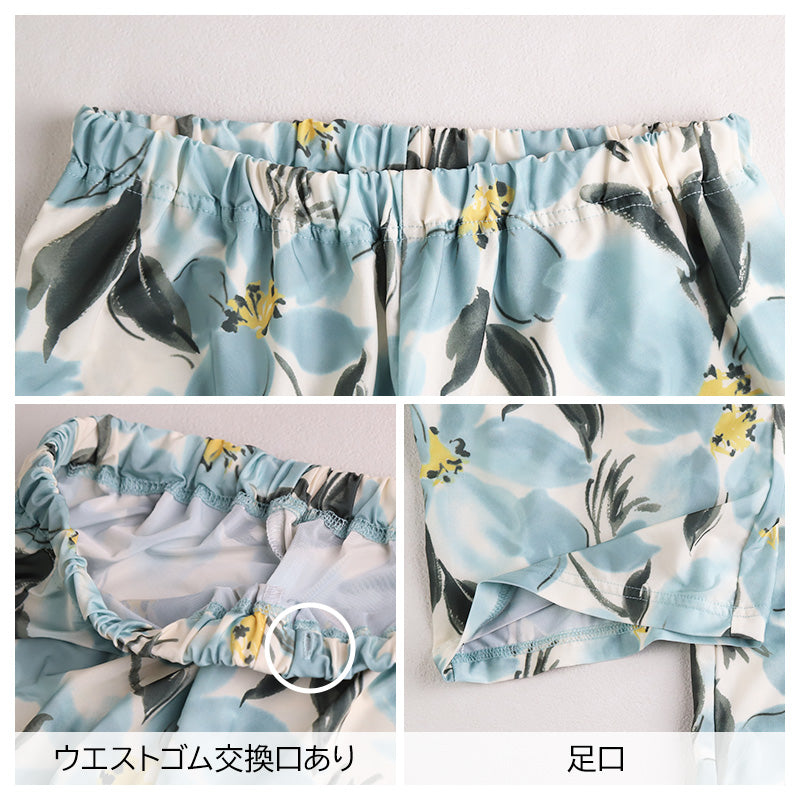 冷感 パジャマ レディース 半袖 半ズボン 保冷 ひんやり 夏 M L LL 涼活女子 夏ぱん ルームウェア セットアップ 上下セット つるつる 花柄 涼しい 可愛い おしゃれ ゆったり (在庫限り)