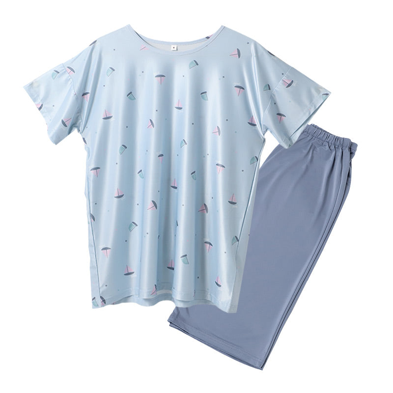 レディース ルームウェア 夏 冷感 半袖 上下セット Tシャツ 半パンツ M L LL パジャマ 部屋着 涼しい 軽い 通気性 ストレッチ 動きやすい ひんやり セットアップ 夏用パジャマ おうち時間 リラックス ショートパンツ 短パン 蒸れにくい 春夏