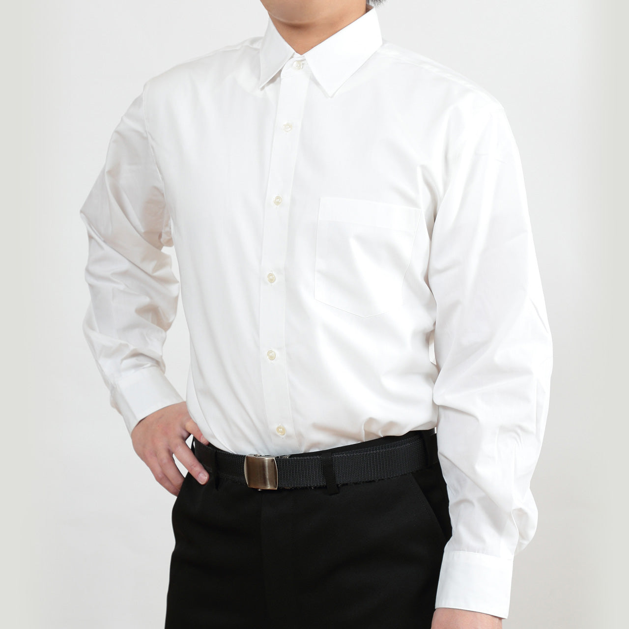 ヒロミチナカノ スクールシャツ 男子 長袖 大きいサイズ カッターシャツ S~3L 制服 ワイシャツ yシャツ 乳白色系 学生服 中学生 高校生 男の子 トンボ (取寄せ)