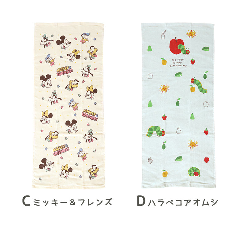 ガーゼタオル ベビー フェイスタオル ガーゼ 赤ちゃん ガーゼケット お風呂 約34×80cm (ディズニー 子供 タオル 銭湯 温泉 キャラクター かわいい 薄手 キッズ プール) (在庫限り)