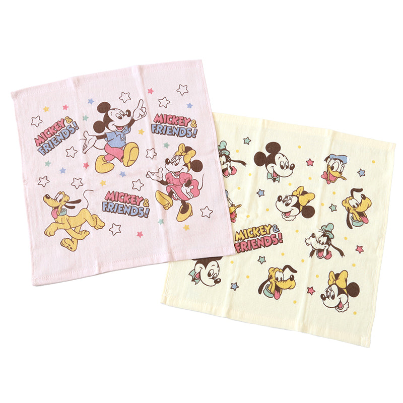 ガーゼタオル ベビー おしぼり ウォッシュタオル 2枚組 ハンドタオル ディズニー キャラクター ガーゼ タオル 赤ちゃん おしぼりタオル お風呂 約34×35cm キッズ 子供 薄手 お手拭き 手ぬぐい 銭湯 温泉 かわいい