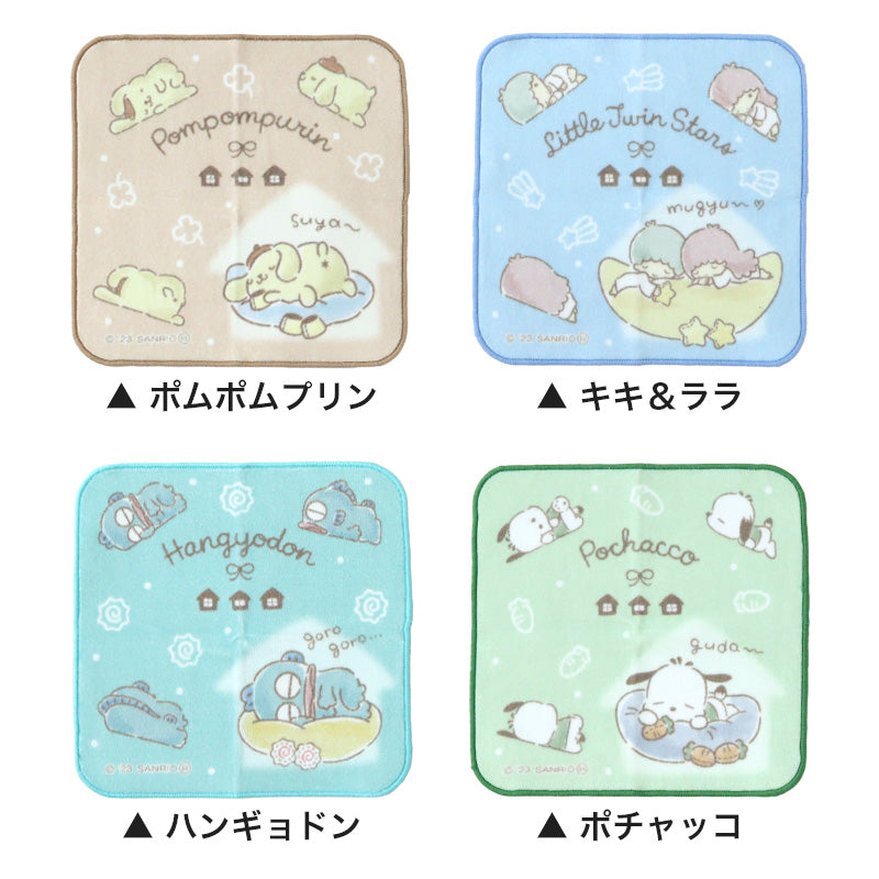 ハンドタオル タオル サンリオ ハンカチ キャラクター キッズ 子供 保育園 幼稚園 小学生 約20×20cm 景品 ギフト 粗品 プチハンドタオル ウォッシュタオル おしぼりタオル 子供用タオル 入園