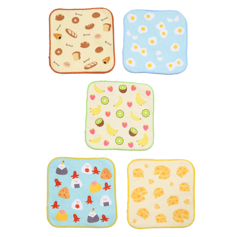 ハンドタオル ハンカチ 5枚組 柄違い キッズ 子供 保育園 幼稚園 小学生 小学校 約16×16cm プチハンドタオル ウォッシュタオル おしぼりタオル 3P 子供用タオル 入園 ネームタグ まとめ買い セット