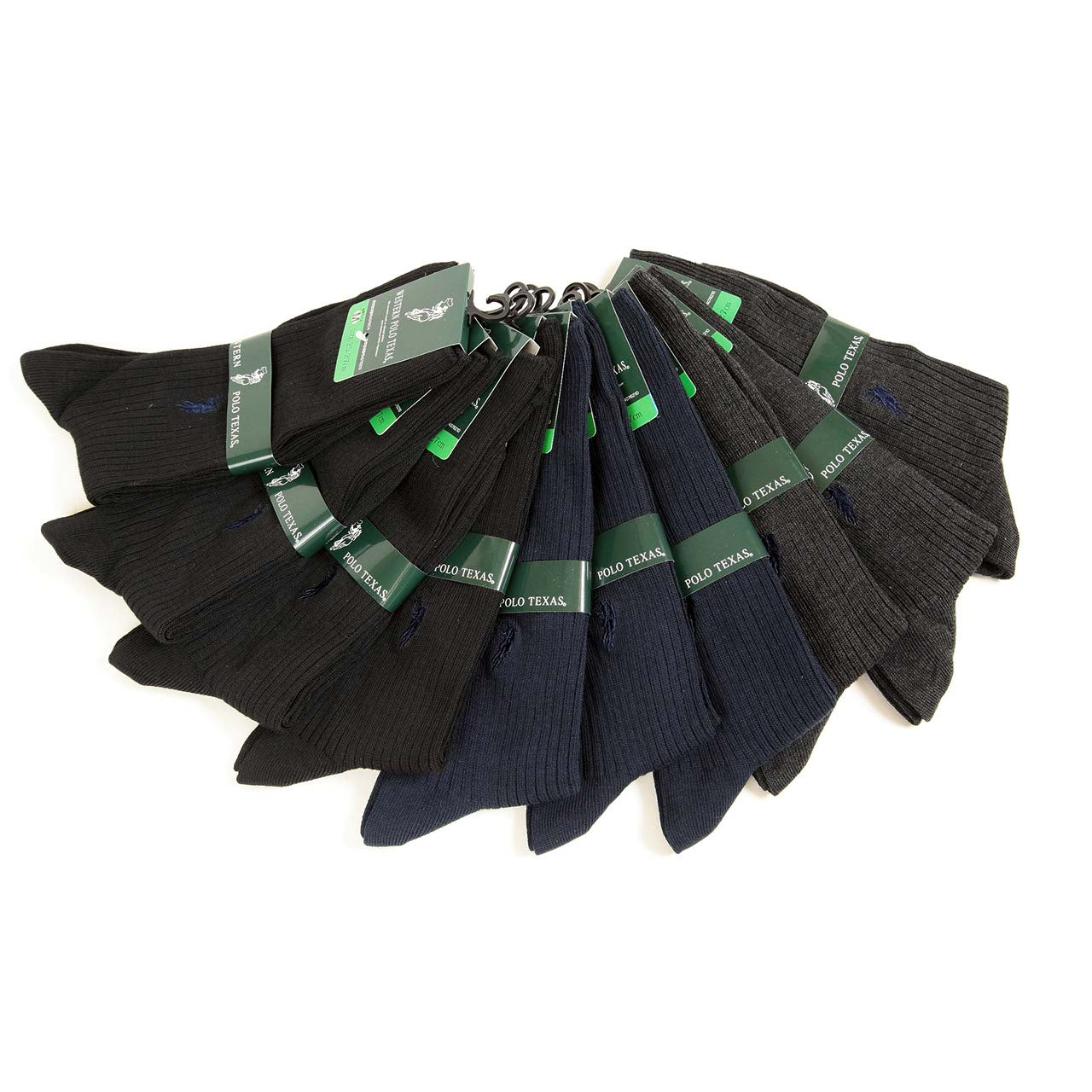 靴下 メンズ クルーソックス ワンポイント 10足セット 23-25cm・25-27cm・27-29cm (ビジネスソックス レディース ソックス ウエスタンポロテキサス)