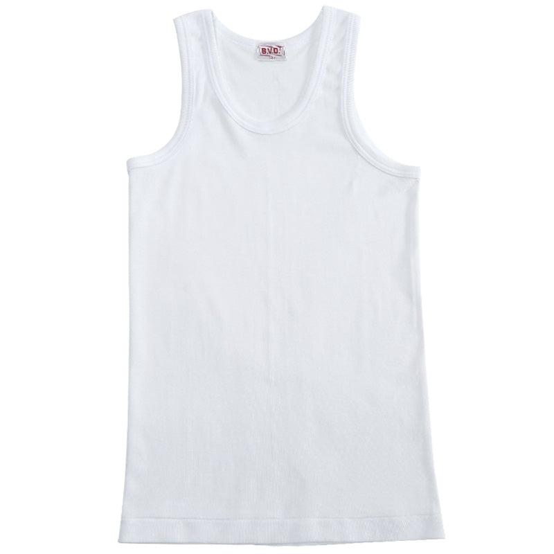 BVD 子ども 男の子 タンクトップ 綿100% 130~160cm (ボーイズ ランニング インナー 下着 男子 男児 キッズ 白 ホワイト コットン 130 140 150 160) (在庫限り)