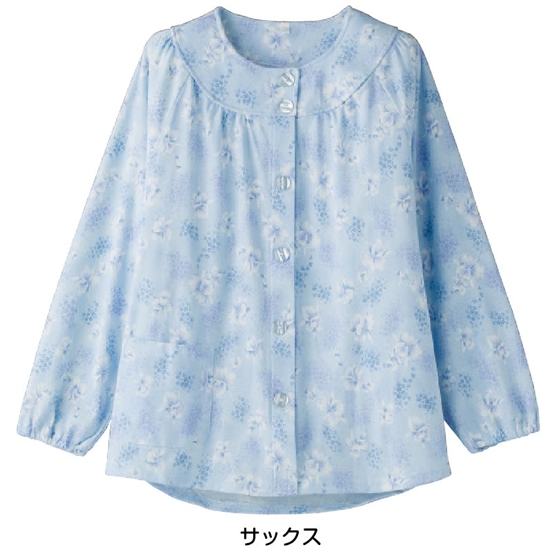 パジャマ 長袖 レディース マジックテープ(上衣) S~LL (介護用パジャマ 婦人 トップス) (取寄せ)