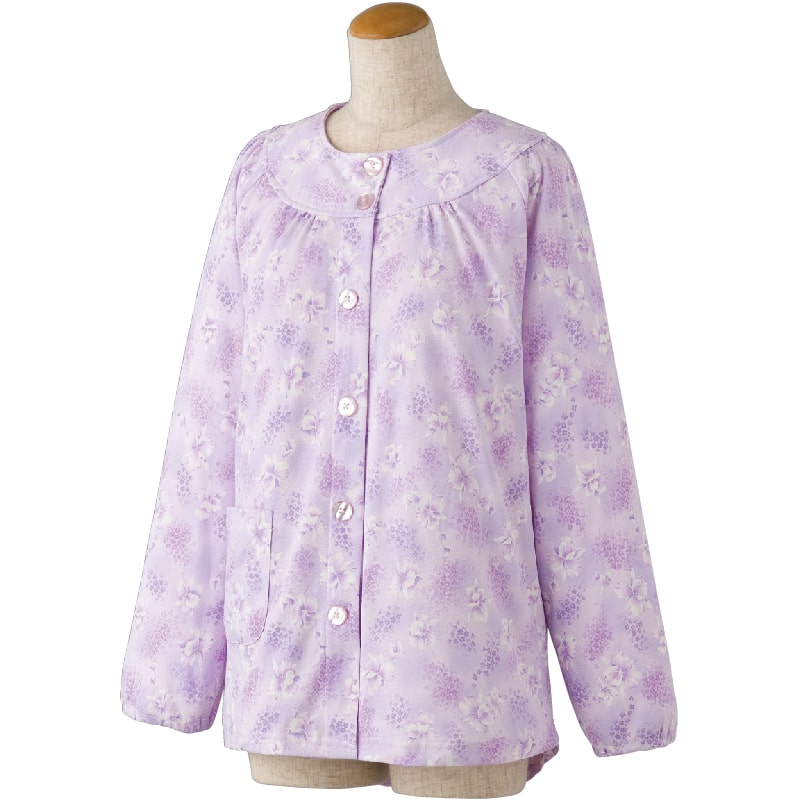 パジャマ 長袖 レディース マジックテープ(上衣) S~LL (介護用パジャマ 婦人 トップス) (取寄せ)