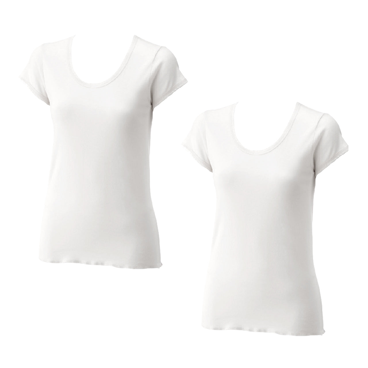 Suteteko 婦人 3分袖インナー 2枚組 M~LL (綿100% コットン100% インナー 半袖シャツ) (取寄せ)