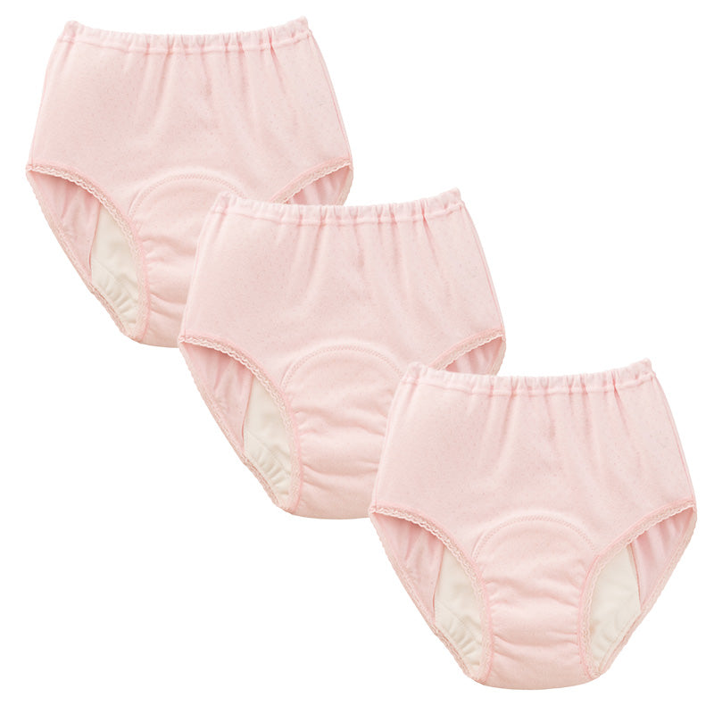 吸水ショーツ パッド付き 漏れ防止 綿100 日本製 3枚組 M~LL 介護用 失禁パンツ 失禁ショーツ 吸水 大失禁 尿漏れ おねしょ オムツ コットン (送料無料) (取寄せ)