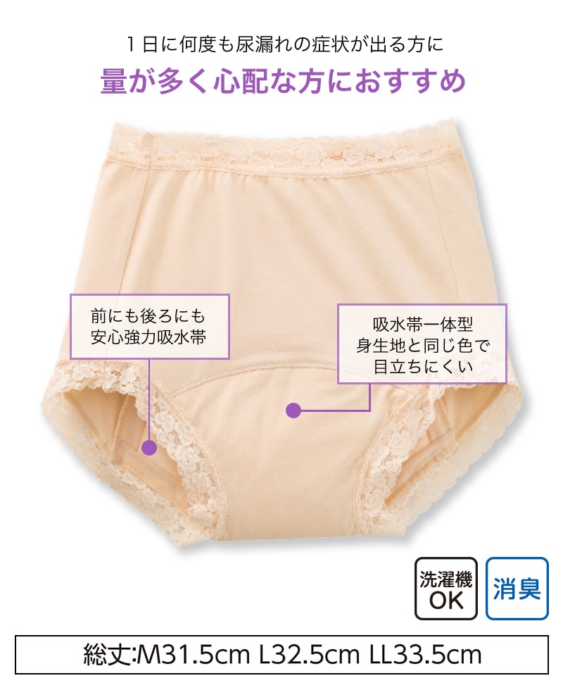 Suteteko 婦人 130cc対応 安心快適ショーツ M~LL (大失禁 尿漏れ レディース パンティー 失禁パンツ 失禁ショーツ 吸水) (取寄せ)