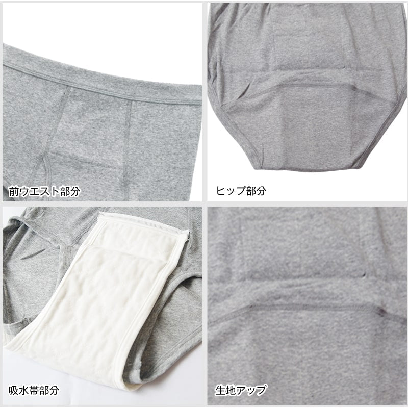 Suteteko 紳士 100cc対応 安心快適ブリーフ 前あき M~LL (大失禁 尿漏れ メンズ 失禁パンツ)