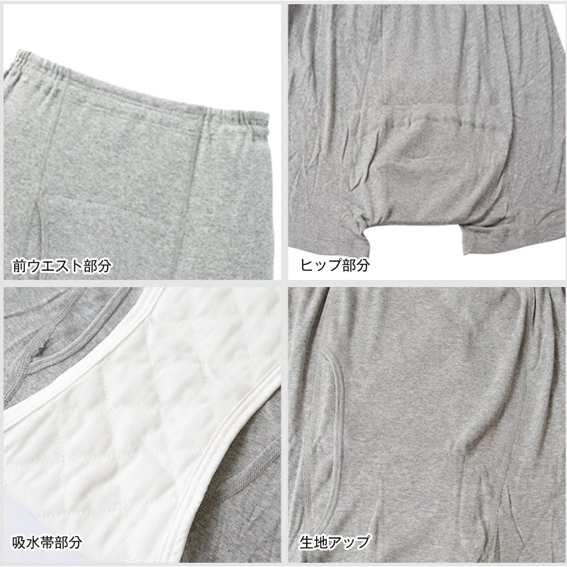 Suteteko 紳士 100cc対応 安心快適申又 前あき M~LL (大失禁 尿漏れ メンズ 失禁パンツ 吸水シート付き)