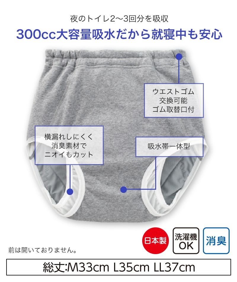 Suteteko 紳士 300cc対応 安心快適ブリーフ 前とじ M~LL (大失禁 尿漏れ メンズ 失禁パンツ 日本製)(送料無料) (取寄せ)