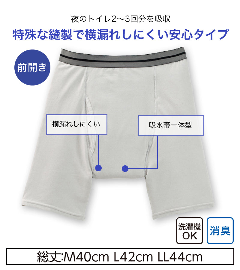 Suteteko 紳士 300cc対応 安心快適ボクサーブリーフ 前あき M~LL (大失禁 尿漏れ メンズ 失禁パンツ 日本製) (送料無料) (取寄せ)