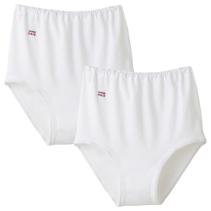 グンゼ 快適工房 婦人 深めショーツ 2枚セット S~L (レディース GUNZE 綿100% コットン 女性 下着 肌着 パンツ インナー お尻すっぽり 日本製 S M L) (在庫限り)