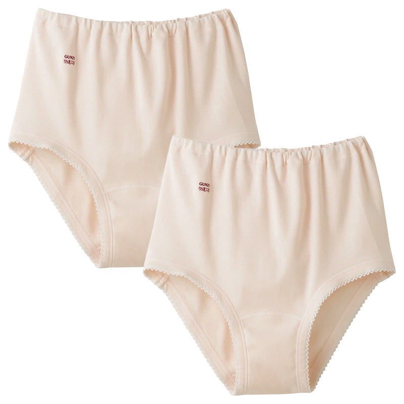 グンゼ 快適工房 婦人 深めショーツ 2枚セット S~L (レディース GUNZE 綿100% コットン 女性 下着 肌着 パンツ インナー お尻すっぽり 日本製 S M L) (在庫限り)