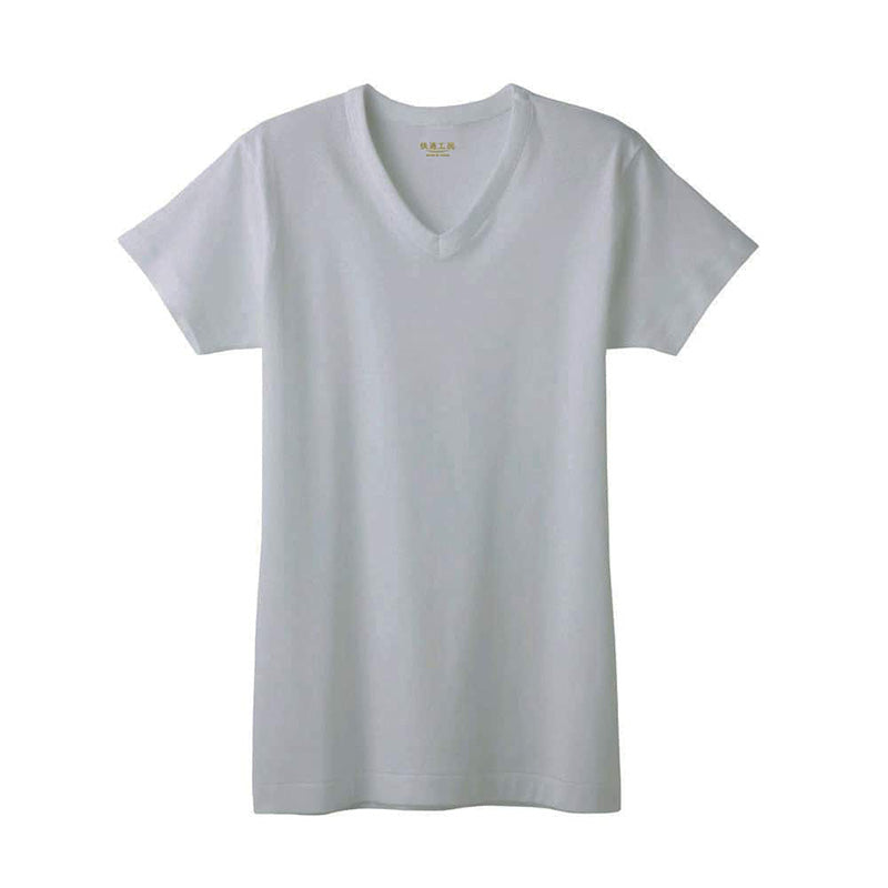 グンゼ 快適工房 メンズ 半袖 インナー vネック シャツ 綿100% S M L 紳士 肌着 下着 インナーシャツ 白 灰 コットン100 男性 v首 やわらか 日本製 GUNZE S M L