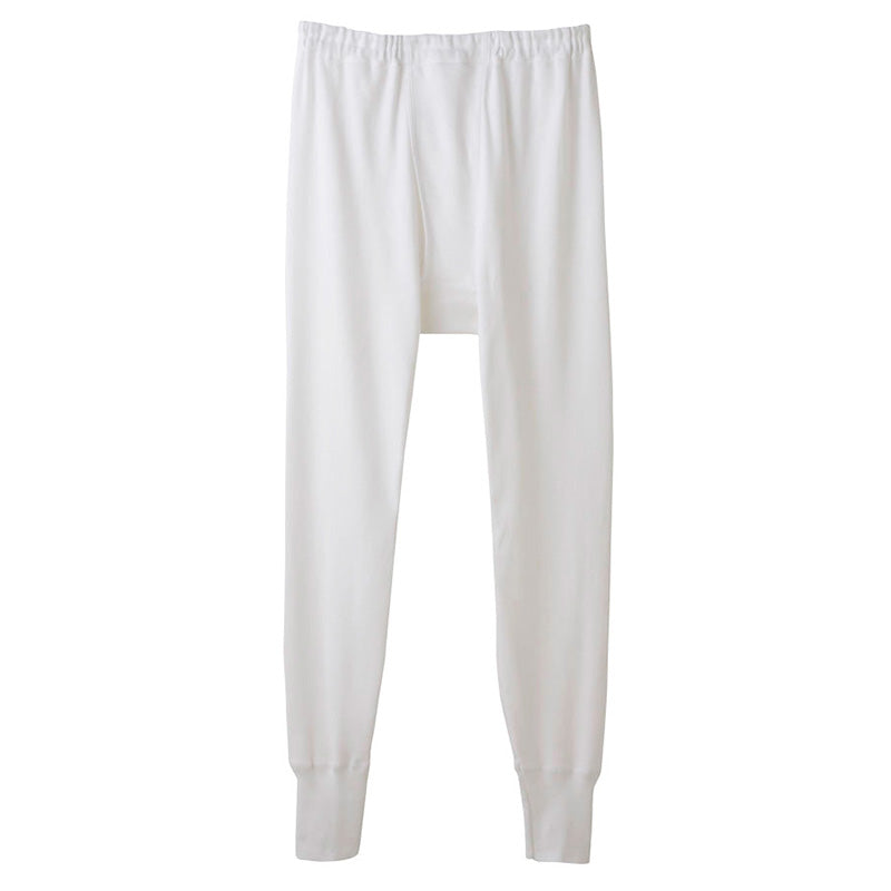 グンゼ 快適工房 紳士 あったかロングパンツ M・L (前開き メンズ GUNZE 綿100% ズボン下 コットン 男性 下着 肌着 インナー 日本製 白 ベージュ 冬)