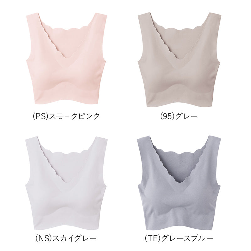 キレイラボ 完全無縫製 ハーフトップ 3L 下着 縫い目がない レディース 婦人 GUNZE リラックス 大きいサイズ