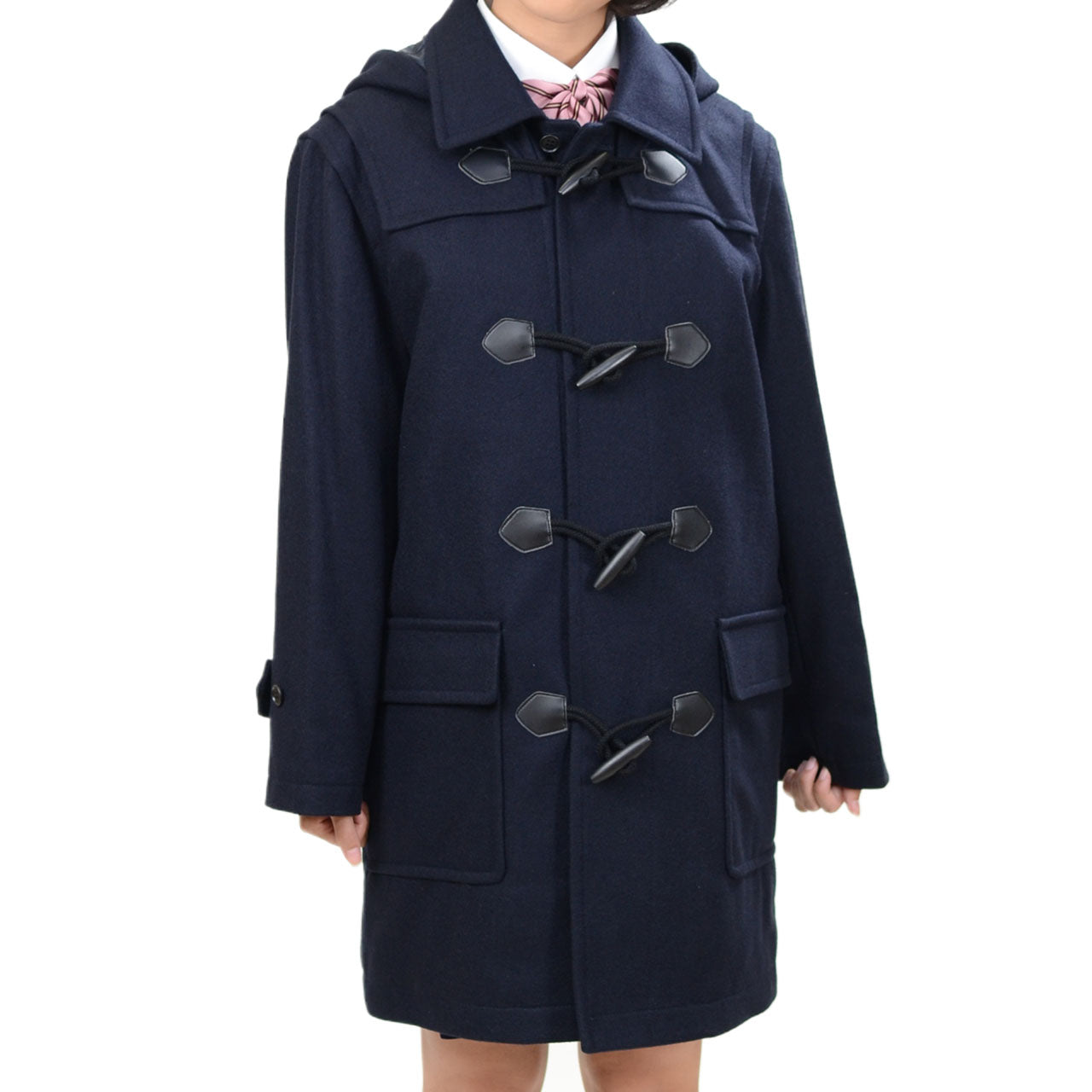 スクールコート ダッフルコート 女子 学生 レディース コート S~4L スクール用 冬 防寒 通学 中学生 高校生 (送料無料) (取寄せ)