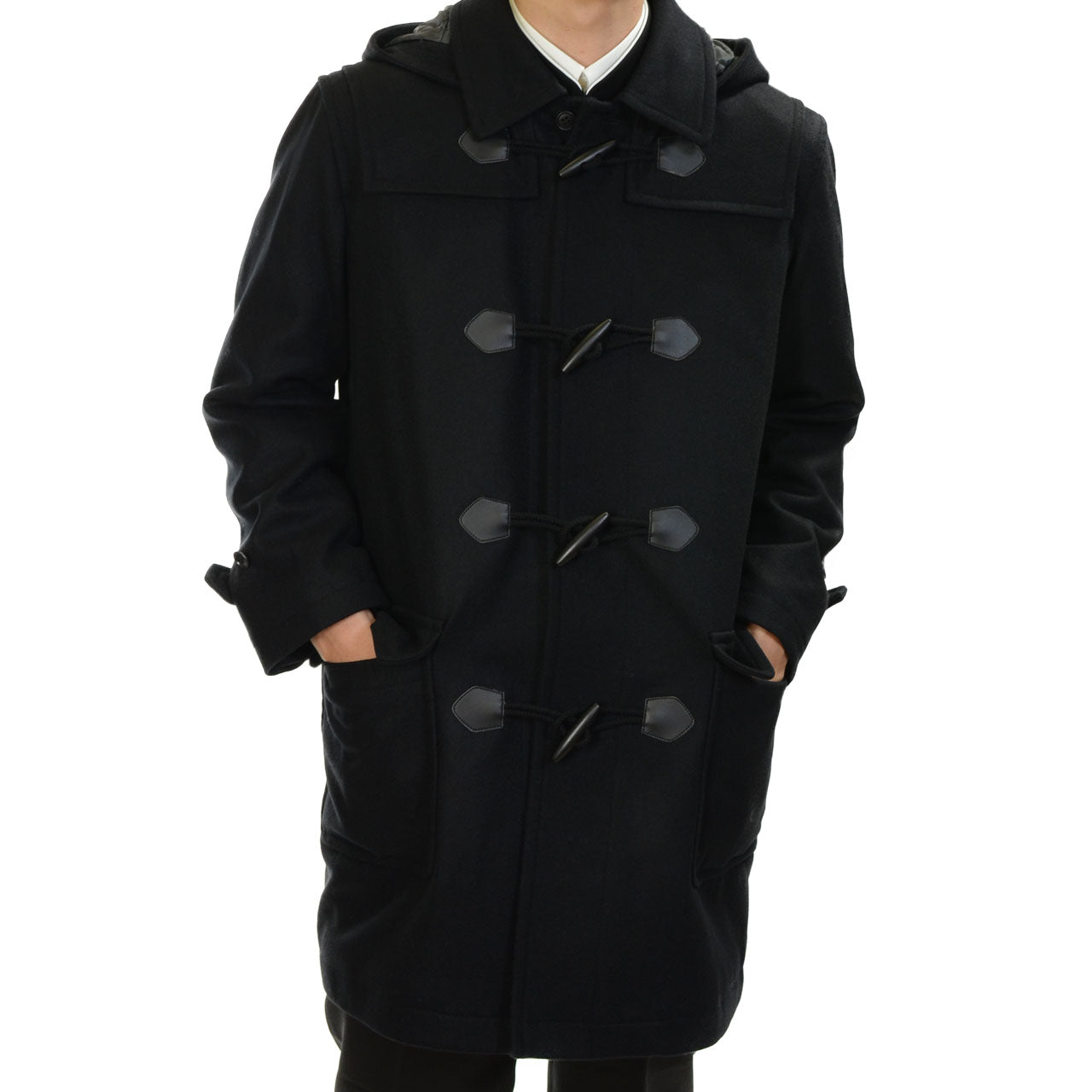 メンズ ダッフルコート スクール S~4L スクール用 通学用 男性用 男子 学生 フード取り外し可 (送料無料) (取寄せ)