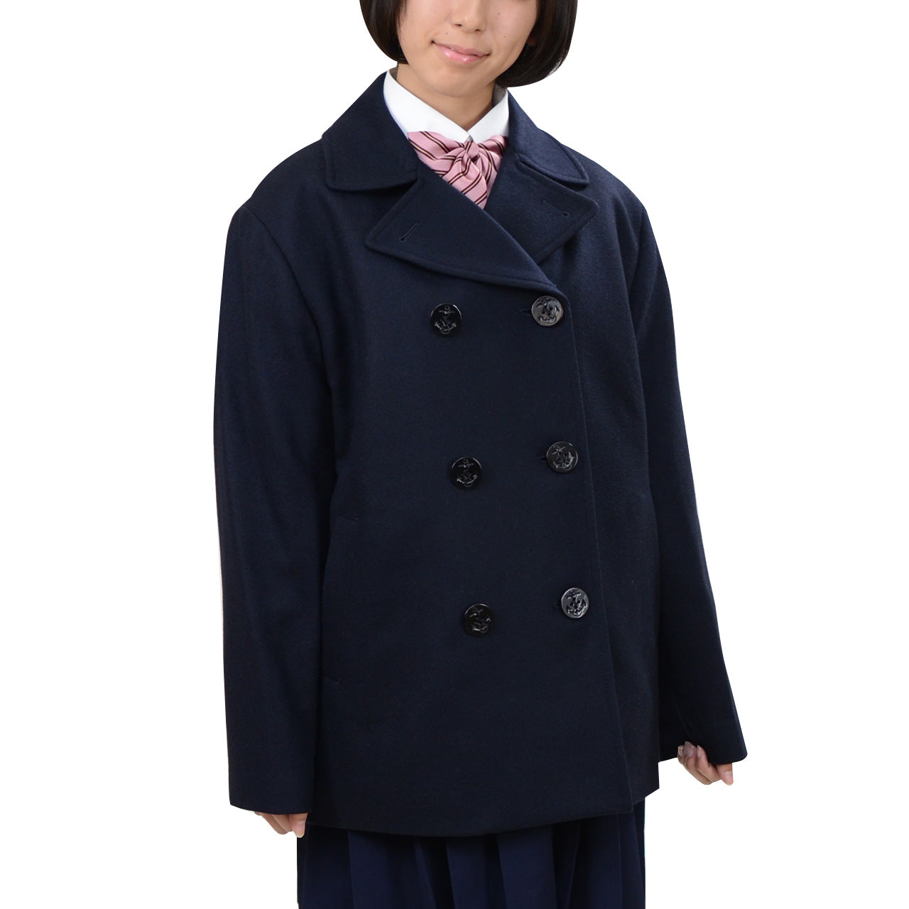 学生服 スクール用 通学用 男女兼用ピーコート S~4L (送料無料) (取寄せ)